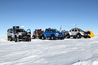 Las grandes ruedas de baja presión permiten la motricidad sobre la nieve y el hielo.