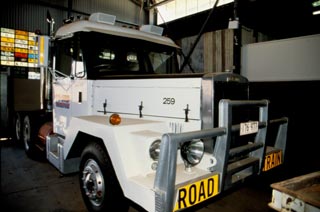 Veterano Leyland, antiguo Roadtrain, conservado en el Transport Hall of Fame.