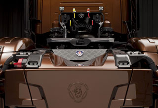 El logo de Scania es onmipresente.