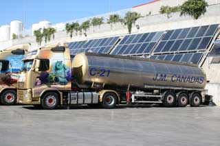 La mayor parte de la flota de camiones de Cañadas son Volvo FH.