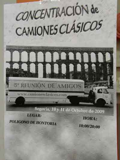 Así se convocaba la reunión de amigos de los camiones clásicos en Segovia.