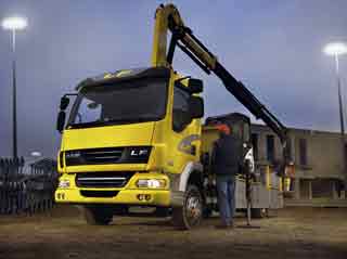DAF LF plataforma grúa.