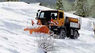 En la nieve el Mercedes Unimog demuestra sus mejores cualidades.